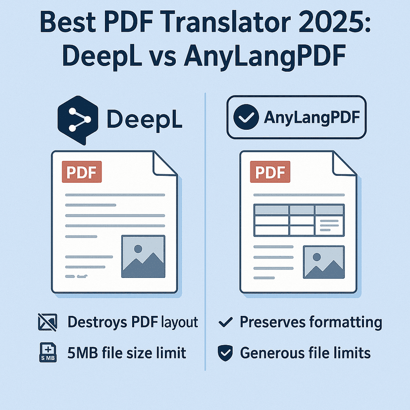 DeepL vs AnyLangPDF comparison for PDF translation