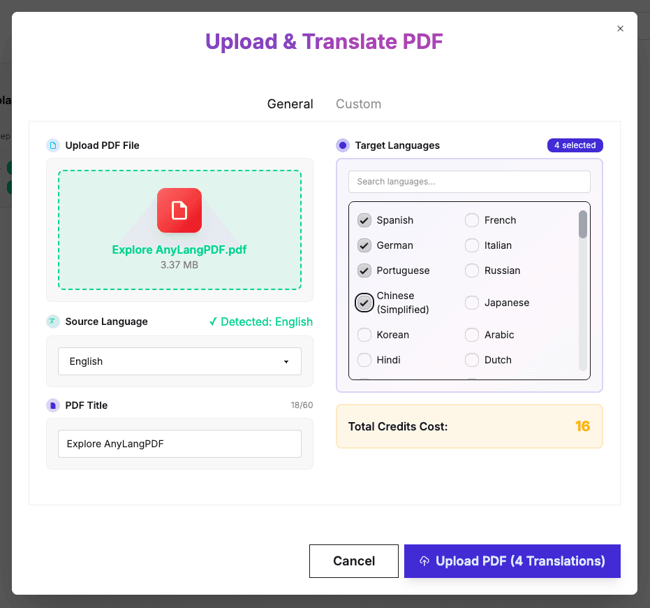 Upload and configure