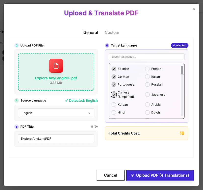 Upload and configure