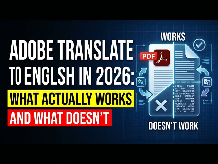 Adobe Translate to English in 2026