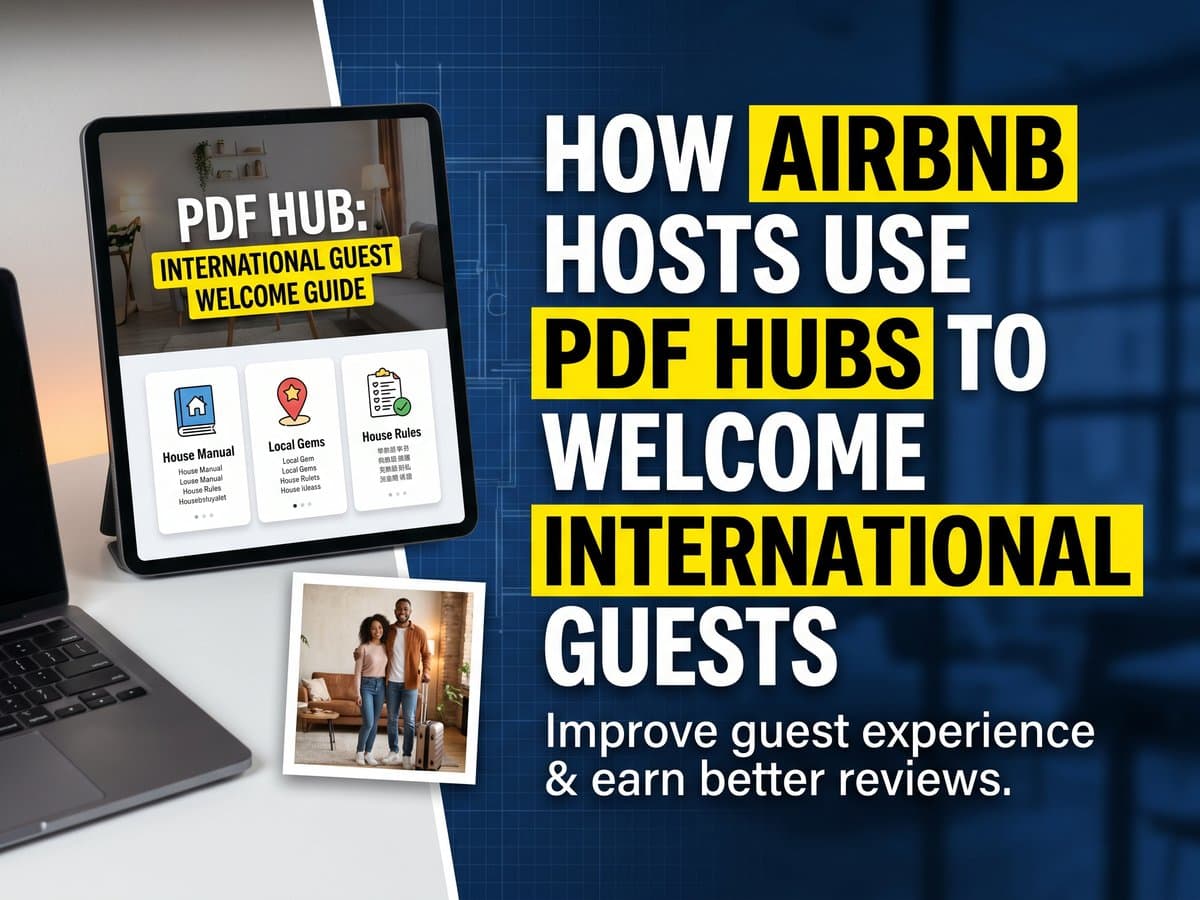Airbnb host creating multilingual PDF Hub for international guests