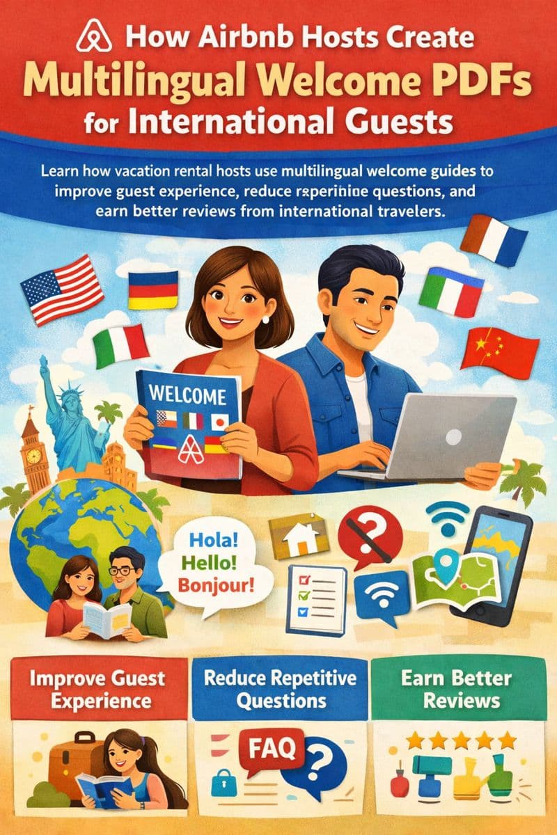 Airbnb host creating multilingual PDF Hub for international guests
