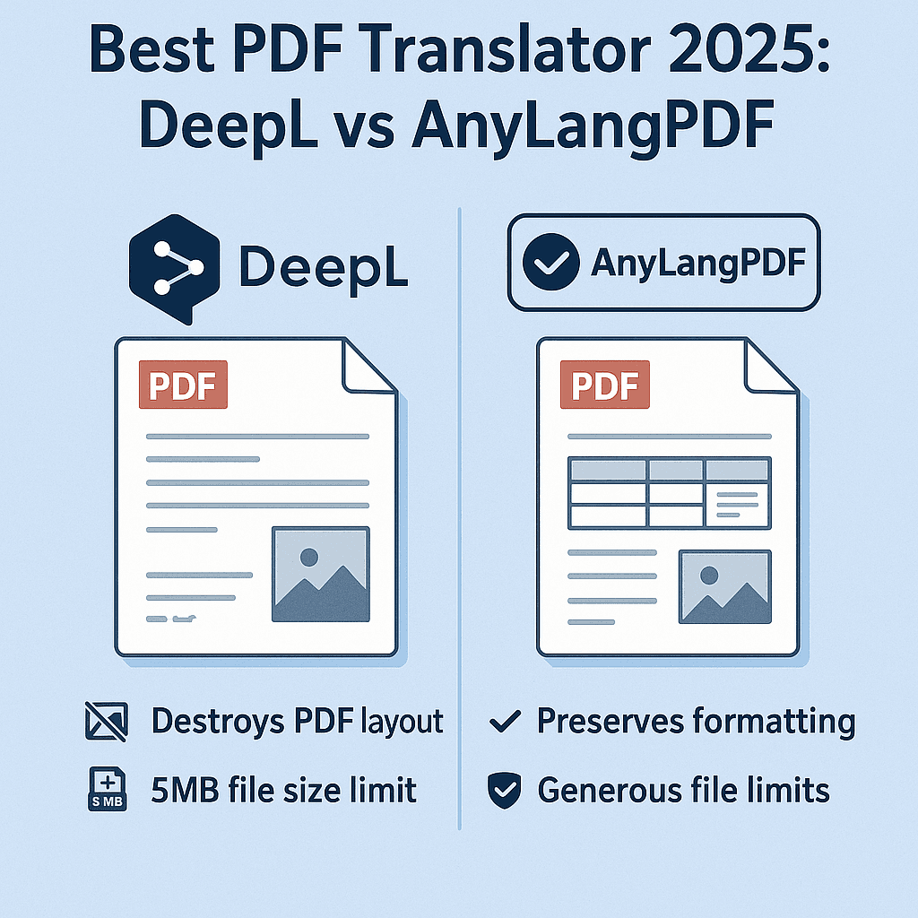 DeepL vs AnyLangPDF comparison for PDF translation