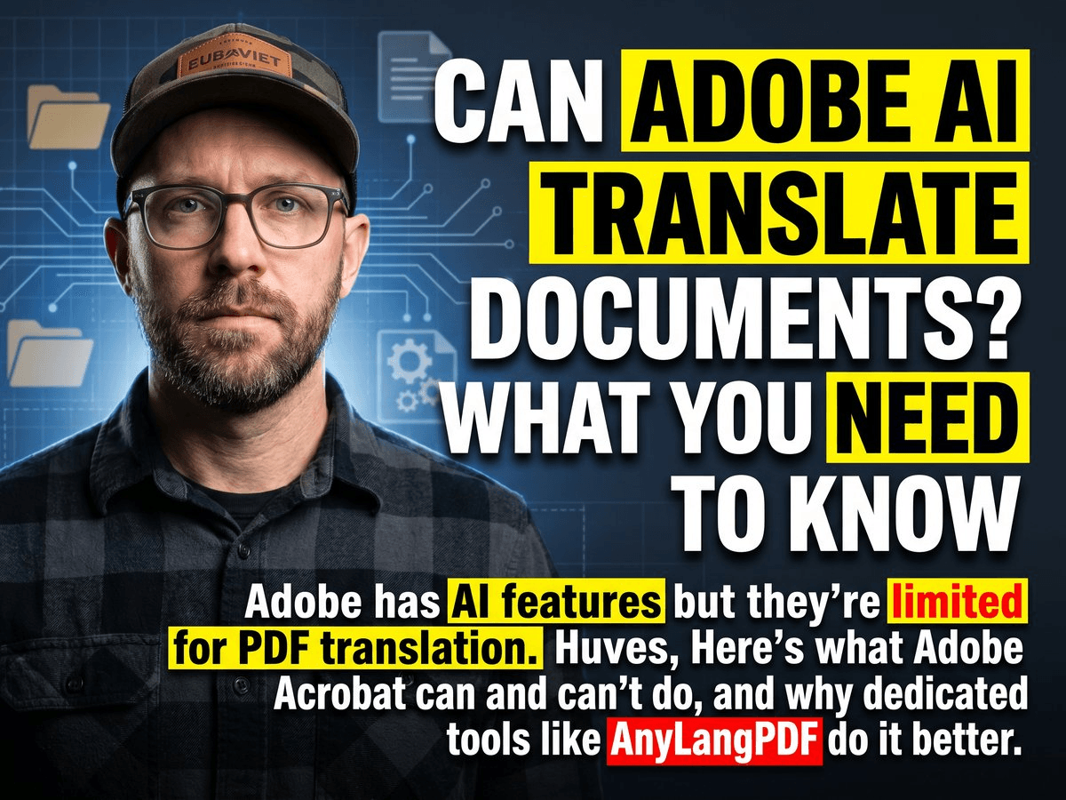 Adobe AI document translation compared to AnyLangPDF